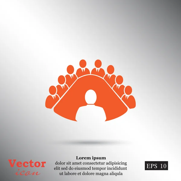 Gente de negocios reunión icono — Vector de stock