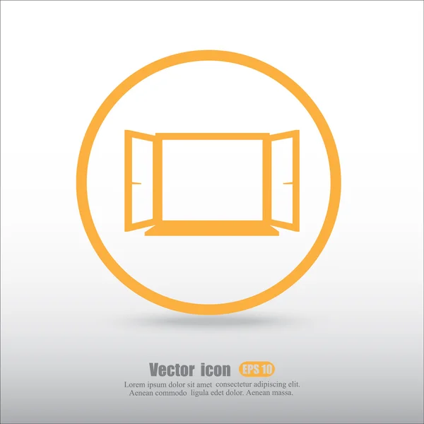 Opened window icon — Stock Vector
