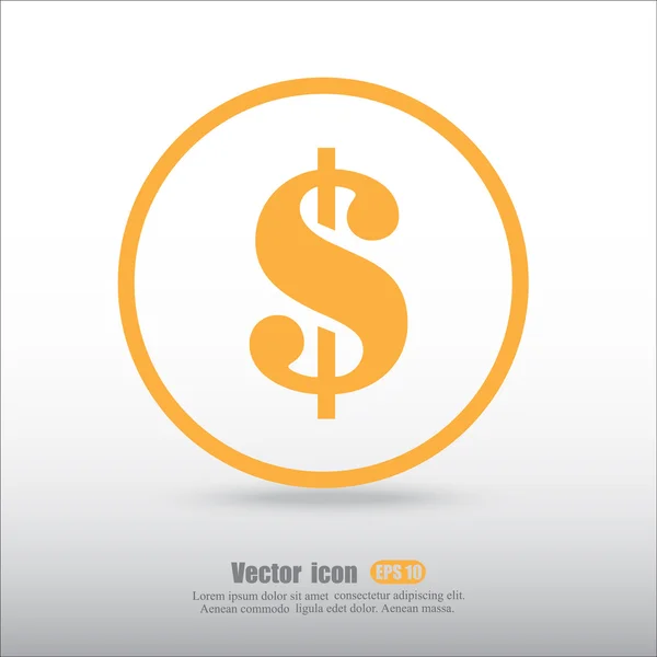 Ikona Waluta Dolar — Wektor stockowy