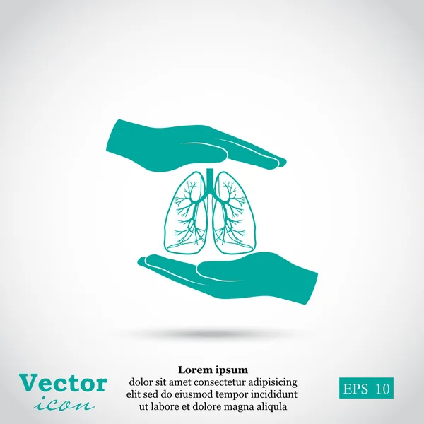 人間の肺のアイコン — ストックベクタ