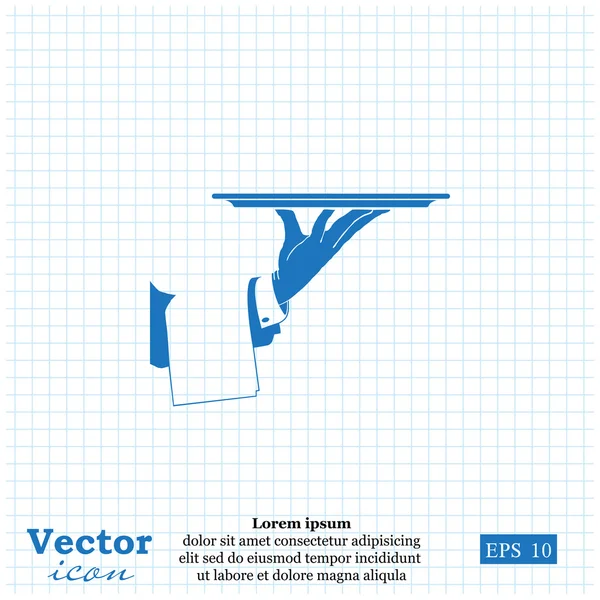 Hand met pictogram in het systeemvak — Stockvector