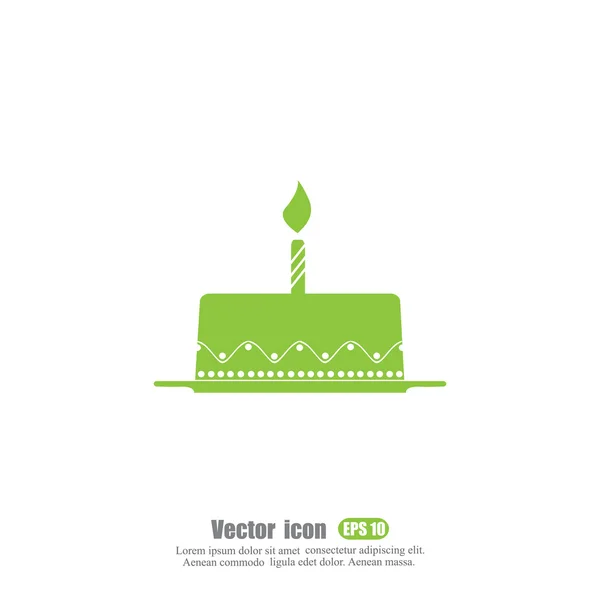 Icône gâteau joyeux anniversaire — Image vectorielle