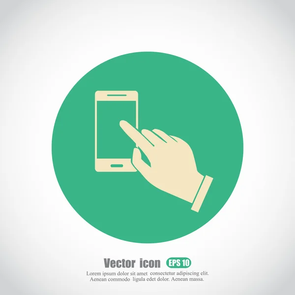 Smartphone-Symbol mit Touchscreen — Stockvektor