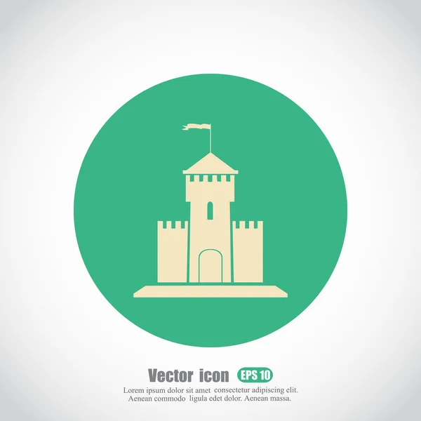 Икона средневекового замка — стоковый вектор