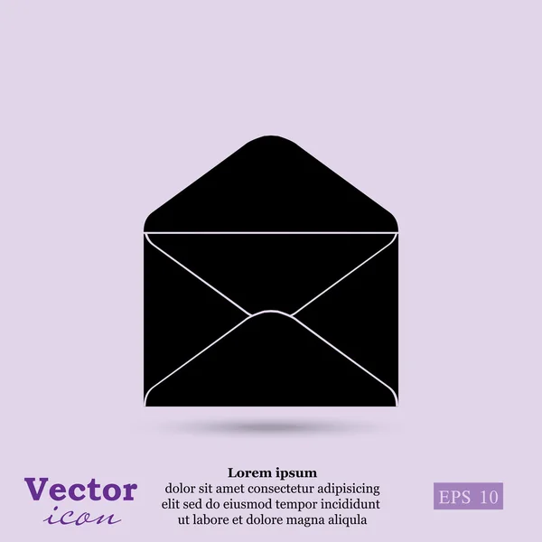 Icône enveloppe ouverte — Image vectorielle