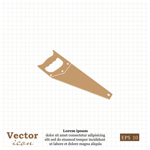 Ícone de serra de hacksaw inoxidável — Vetor de Stock