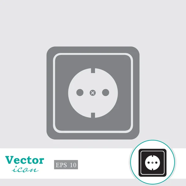 Fyrkantiga socket ikonen — Stock vektor