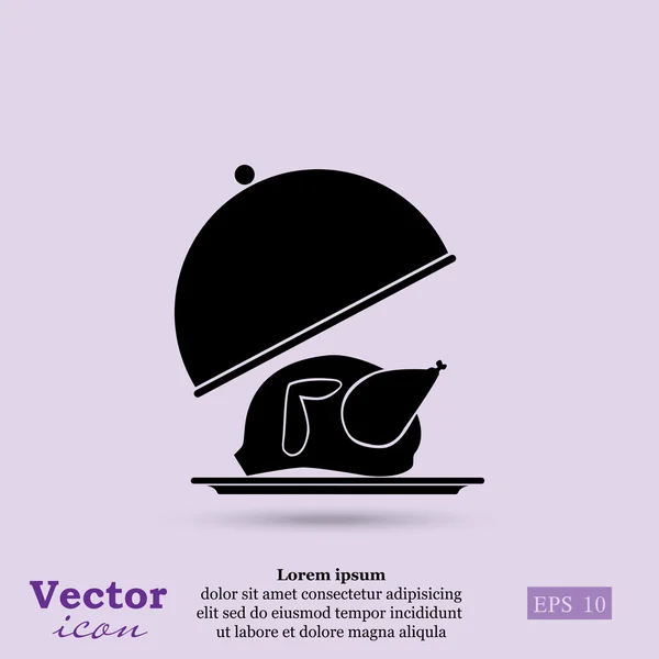 Icono de la canal de pollo — Vector de stock