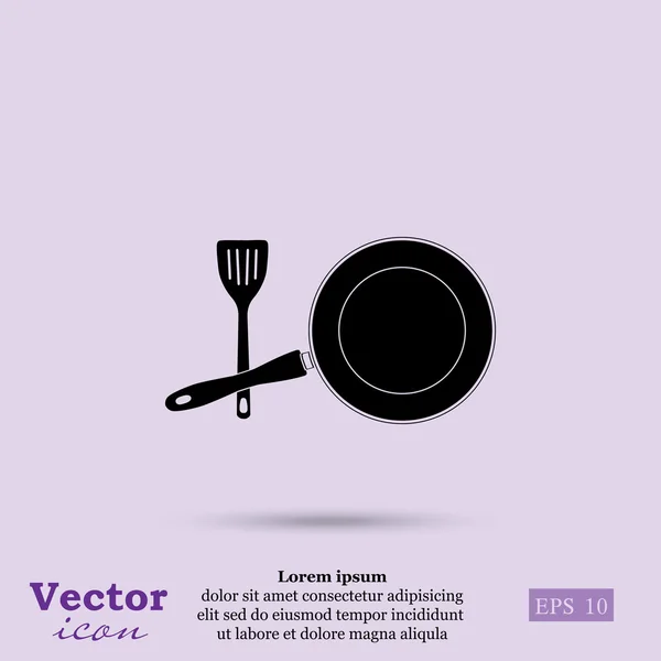 Значок сковороды — стоковый вектор