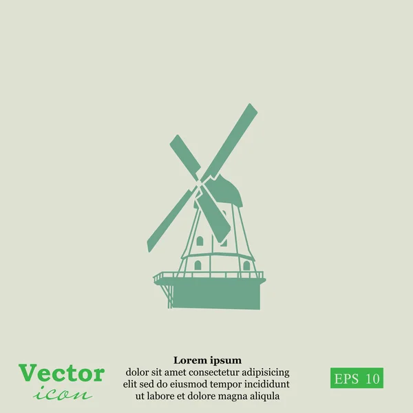 Vieille icône moulin à vent — Image vectorielle