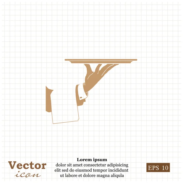 Hand mit Tablett-Symbol — Stockvektor