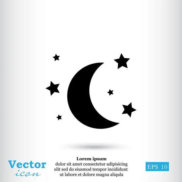Icône Lune et étoiles — Image vectorielle