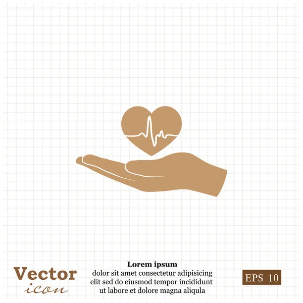 Icona del cardiogramma cardiaco — Vettoriale Stock