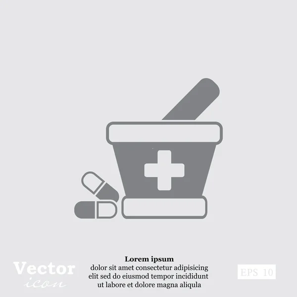 Jarra con icono de farmacia — Vector de stock