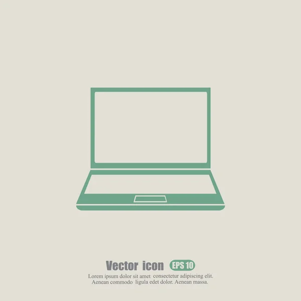 Öppnad laptop ikonen — Stock vektor