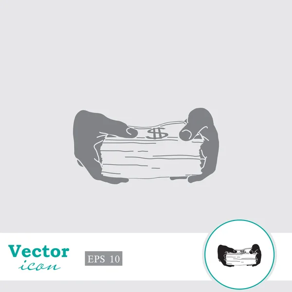 Hotovost v pokladně ikonu — Stockový vektor