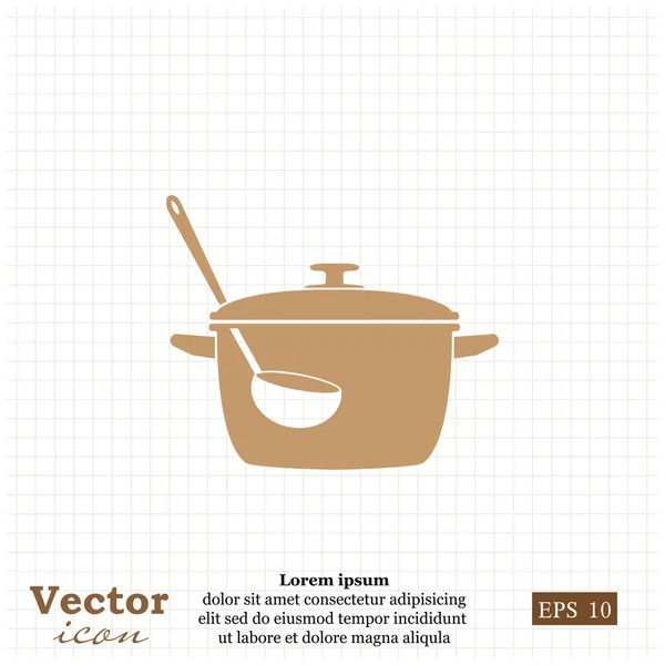 Іконка для приготування їжі та ковша — стоковий вектор