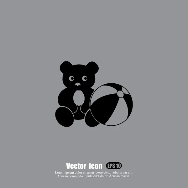 Medvěd a míč ikony — Stockový vektor