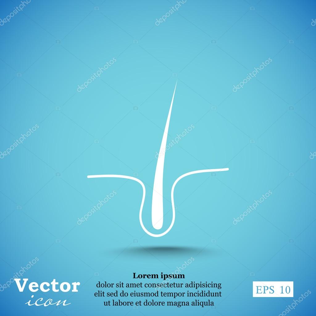 Growing human hair icon