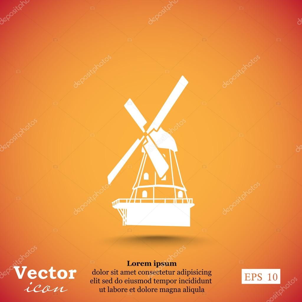 Old windmill icon, agriculture