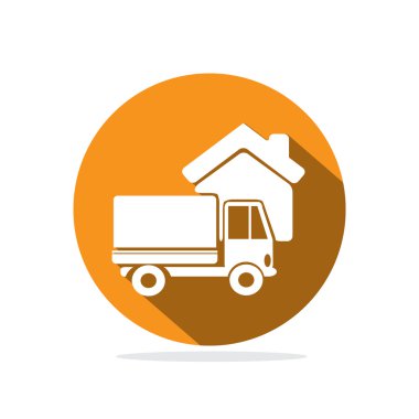 lorry and house icon clipart