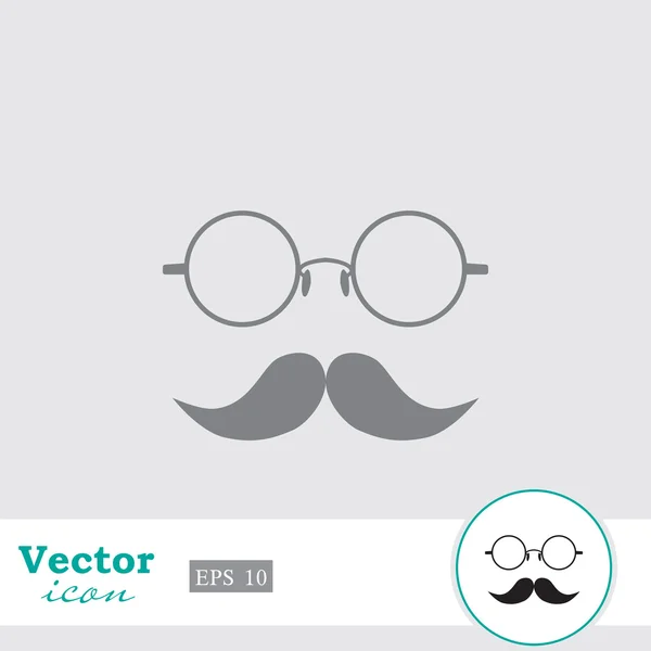 Brýle a knír ikona oka — Stockový vektor