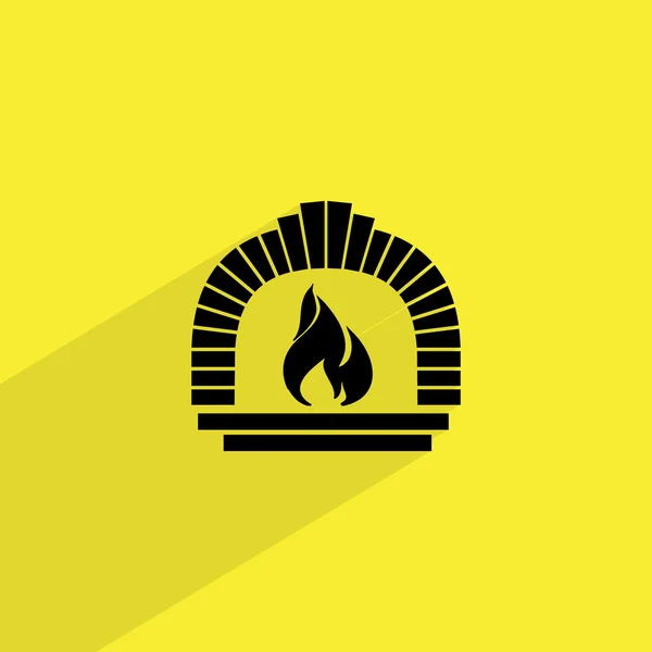 Icono de chimenea de ladrillo — Vector de stock