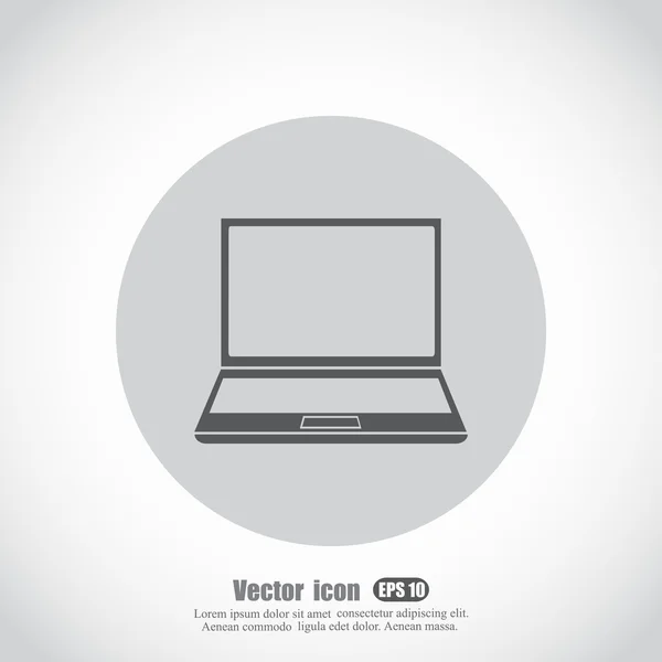 Ícone laptop aberto — Vetor de Stock