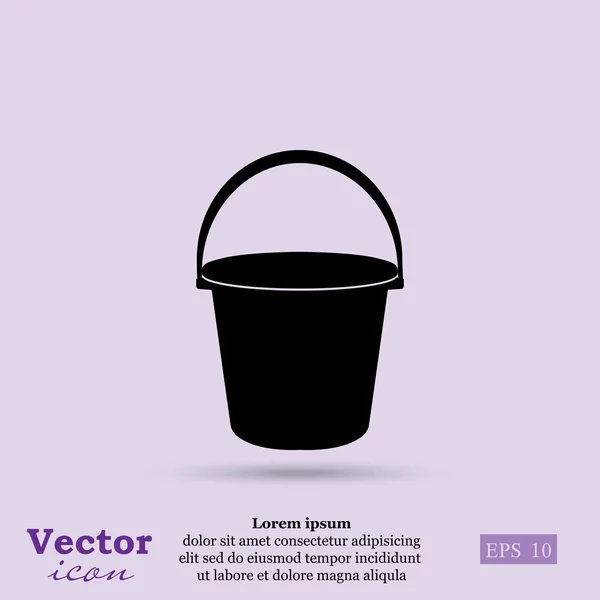 Vatten hink ikonen — Stock vektor