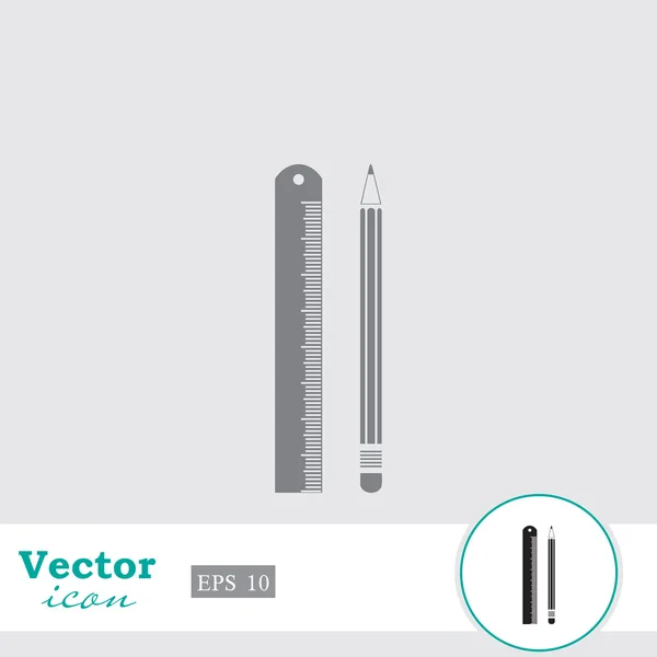 Tužka s ikonou pravítka — Stockový vektor
