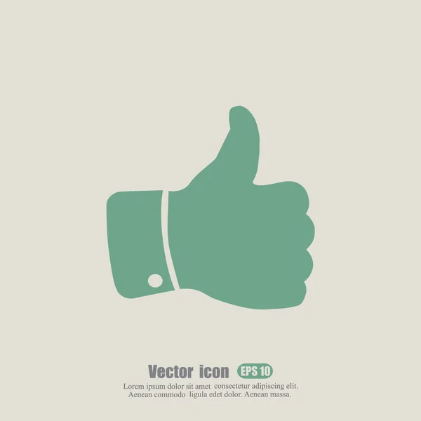 Kéz hüvelykujjával felfelé ikon mutatja — Stock Vector