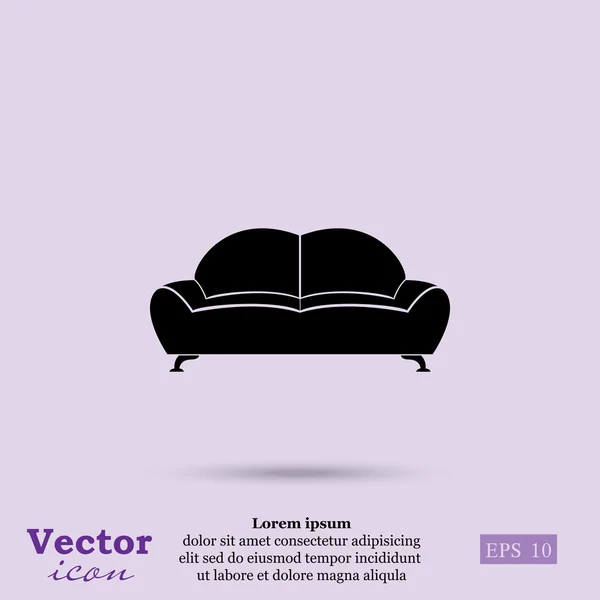 Bequeme Sofa-Ikone — Stockvektor