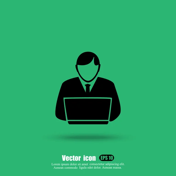 Hombre de negocios icono de trabajo — Vector de stock