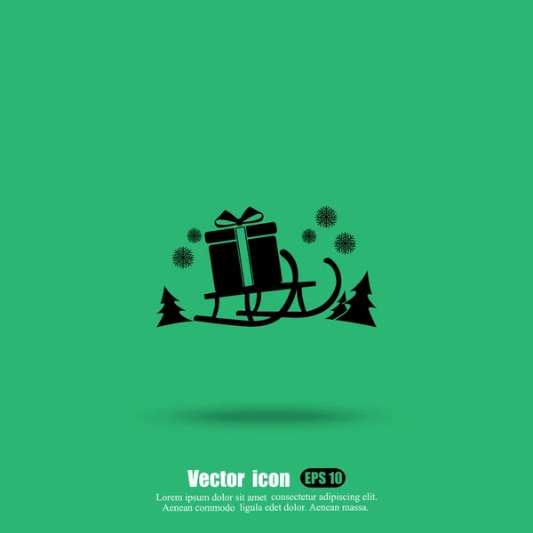 Sledge de Santa Claus icono — Vector de stock