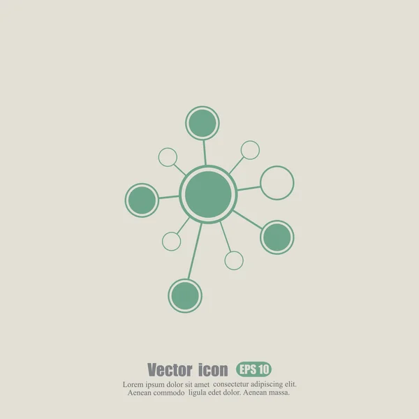 Icona del grafico delle molecole — Vettoriale Stock
