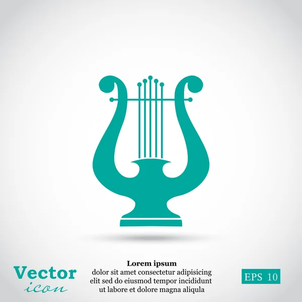Grekiska harpa ikonen — Stock vektor