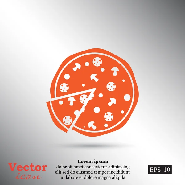 Delicioso icono de pizza — Vector de stock