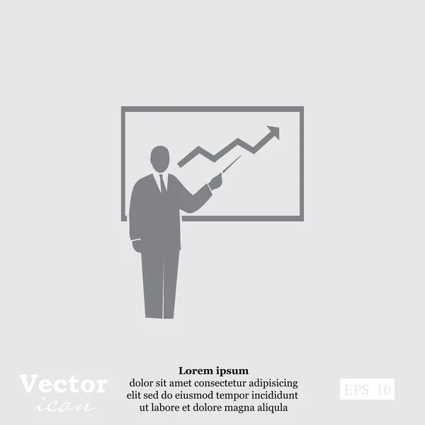 Иконка презентации бизнеса — стоковый вектор