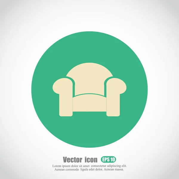 Cómodo icono de sofá — Vector de stock