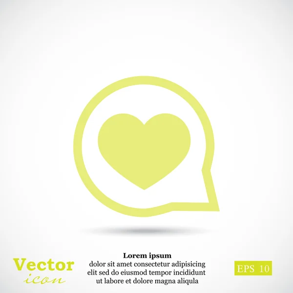 Heart in speech bubble icon — Stock Vector