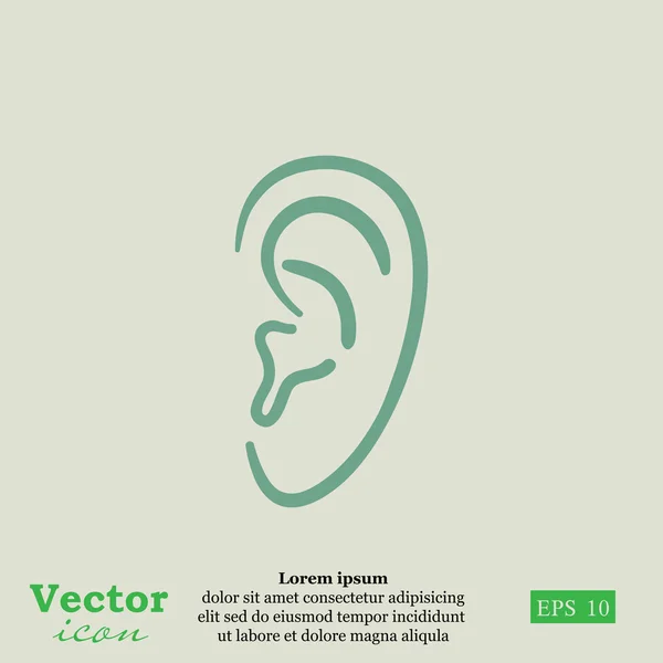 Human ear icon — Stock Vector