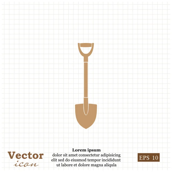 Icono de pala de metal — Vector de stock