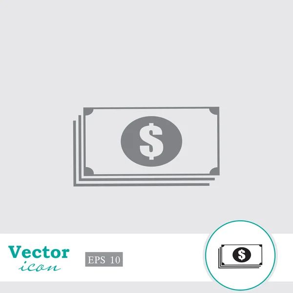 Pila de dólares icono — Vector de stock