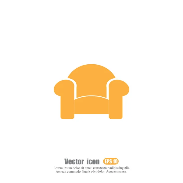 Cómodo icono de sofá — Vector de stock
