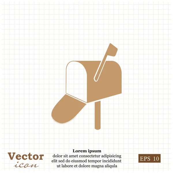 Icono de buzón abierto — Vector de stock