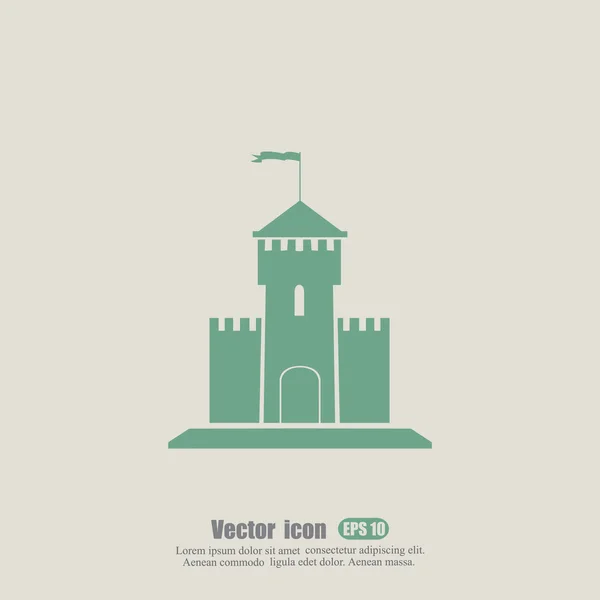 Icona del castello medievale — Vettoriale Stock