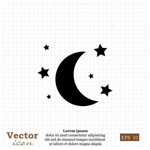 Icône Lune et étoiles — Image vectorielle