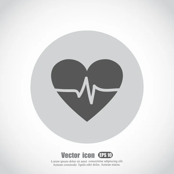 Heart cardiogram icon — Stock Vector