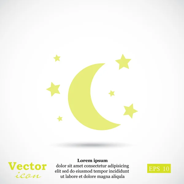 Icône Lune et étoiles — Image vectorielle