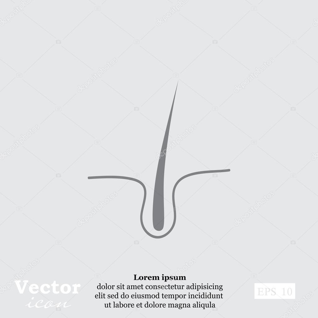 Growing human hair icon